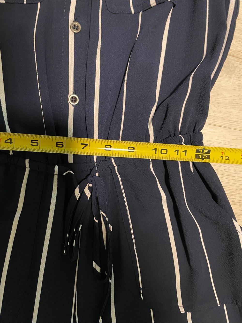 iris Navy and White Vertical-Striped Sleeveless Jumpsuit - Picture 6 of 7